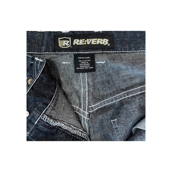 RE:VERB Men's Vintage Loose Fit 5- Pocket Jeans-34W x 30L- Blue - Picture 4 of 7